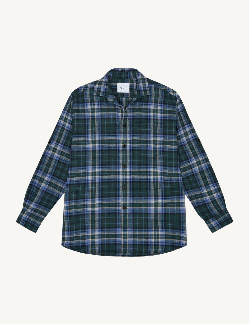 The Oversized: Thick Brushed, Blue and Green Check