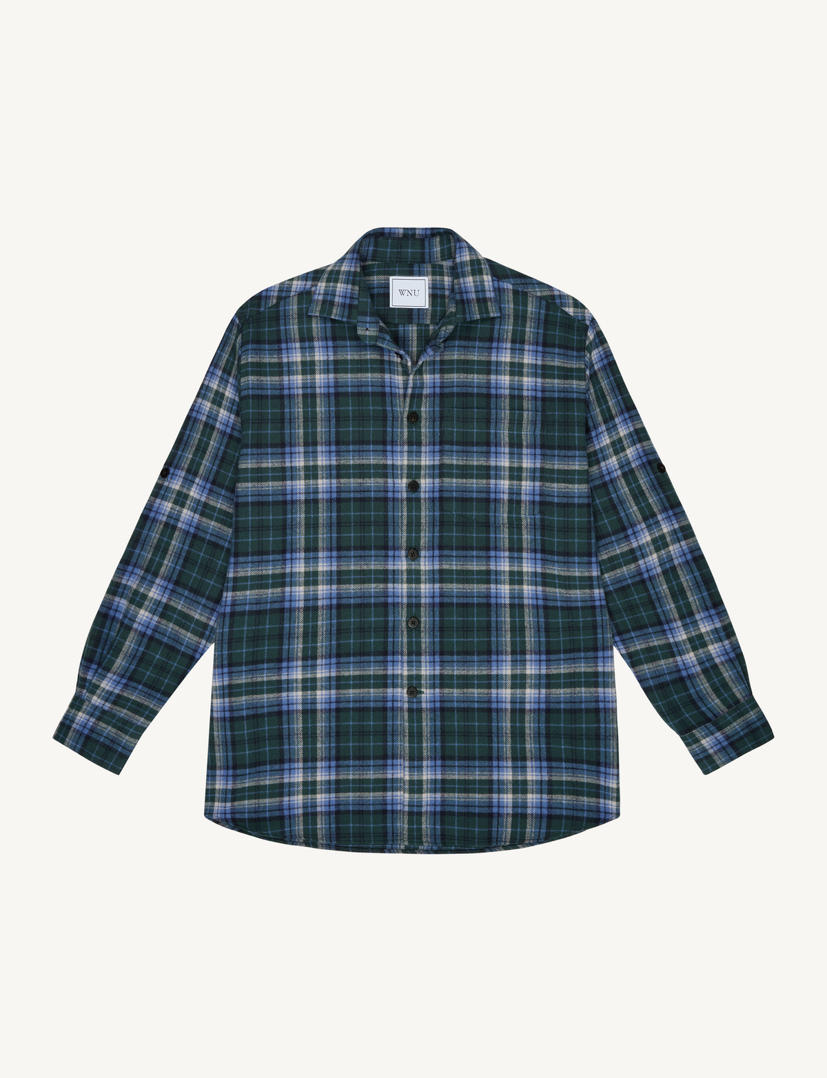 The Oversized: Thick Brushed, Blue and Green Check