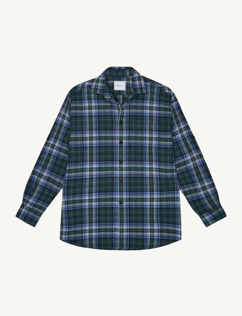 The Oversized: Thick Brushed, Blue and Green Check