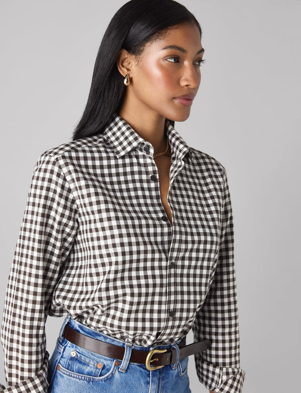 The Classic: Fine Brushed, Chocolate Gingham