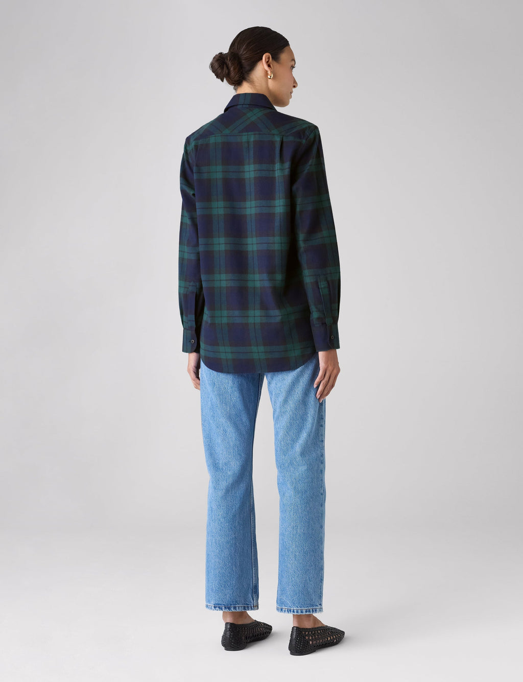 The Boyfriend: Fine Brushed, Heritage Green Check