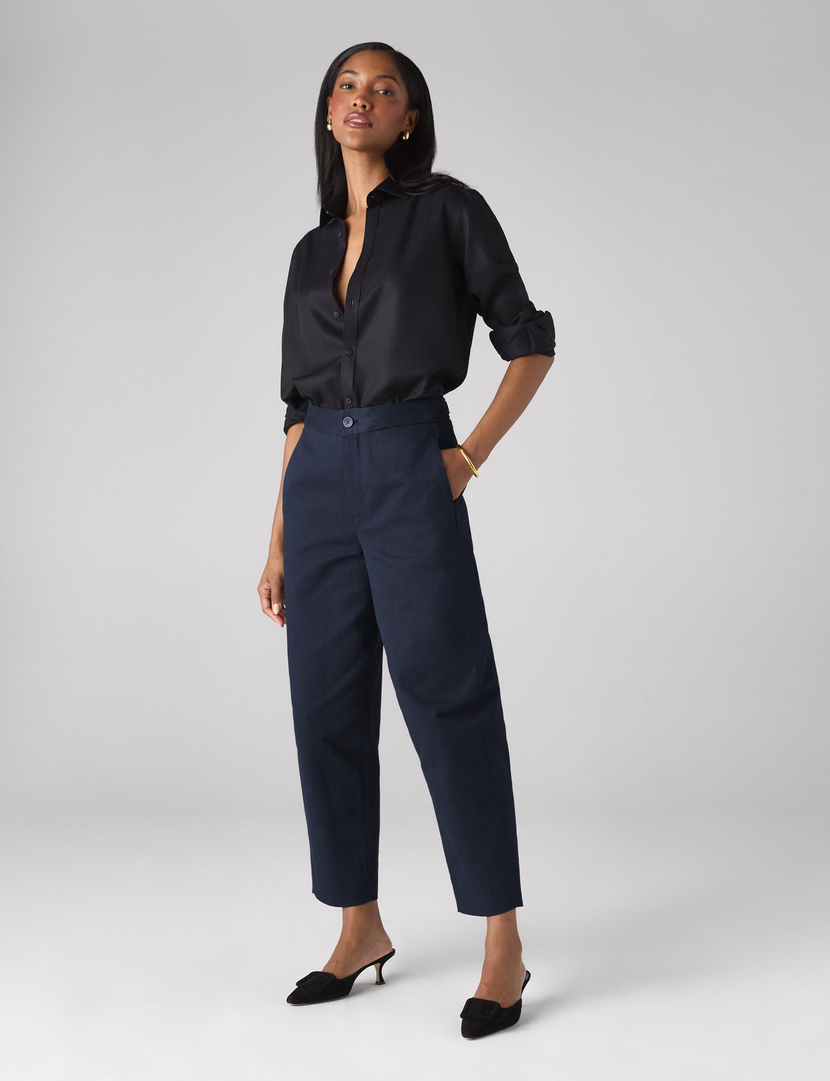Chartwell Trouser: Cotton Twill, Navy Blue