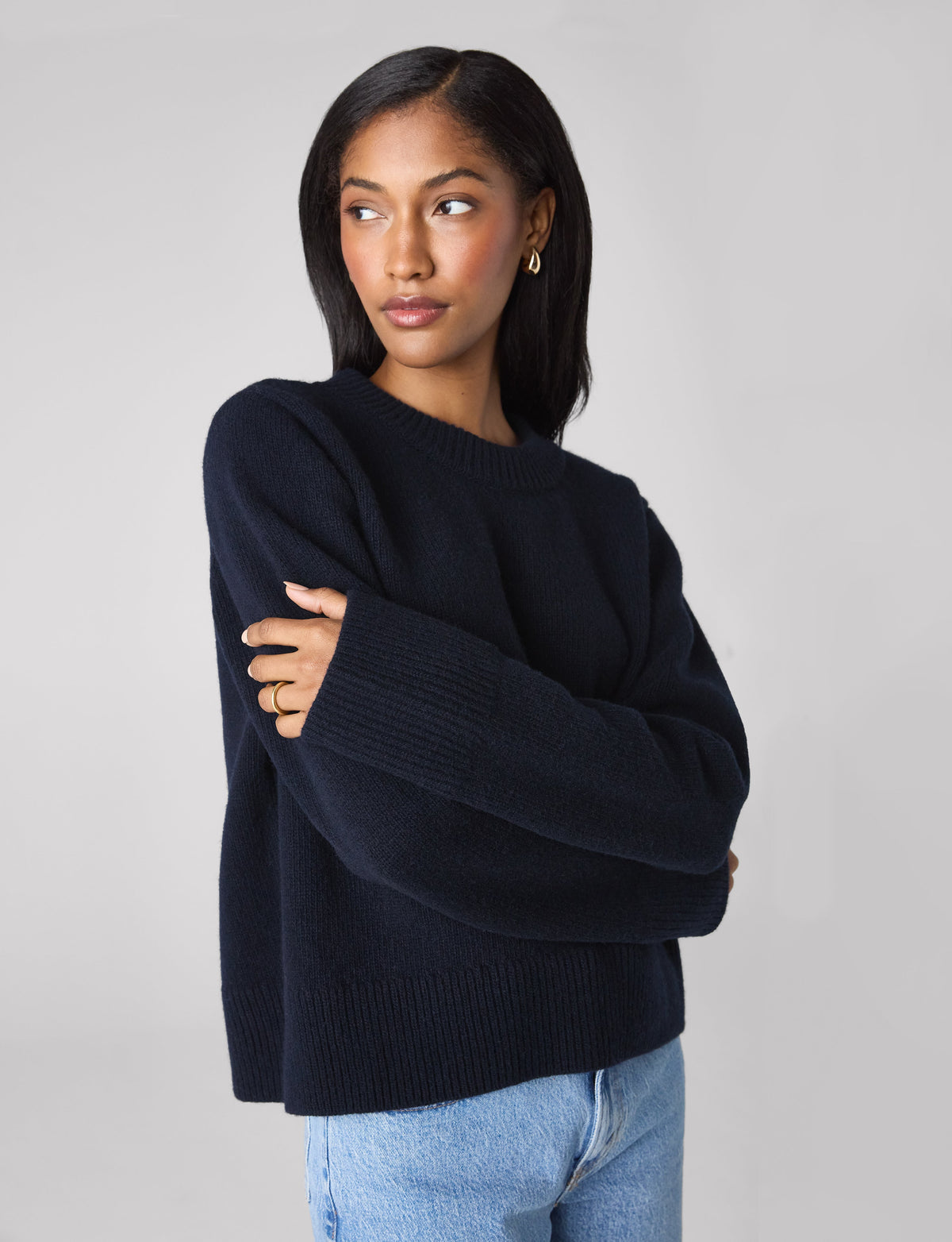 Devon Jumper: Wool, Navy Blue