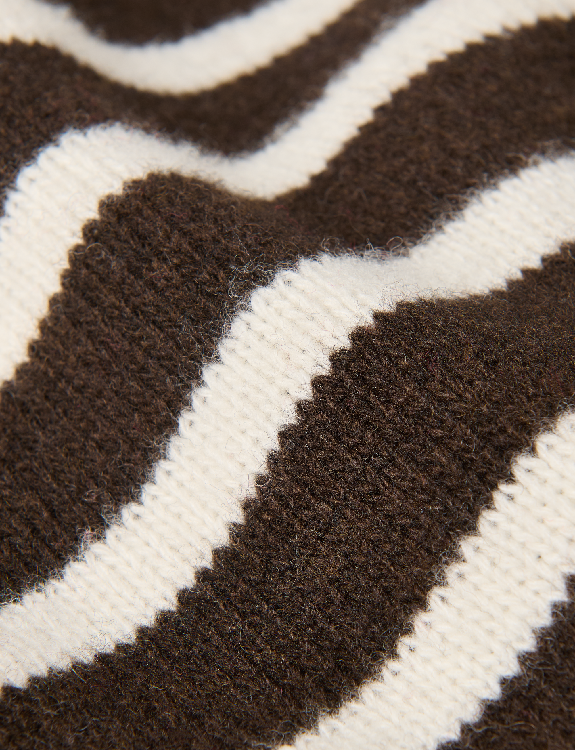 Devon Jumper: Wool, Chocolate with Cream Stripes