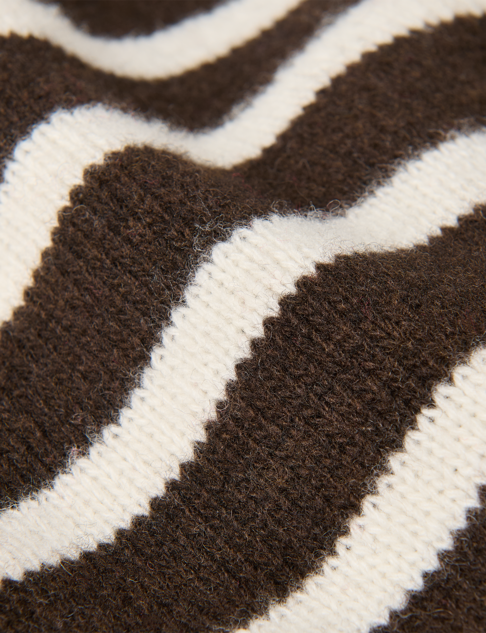 Devon Jumper: Wool, Chocolate with Cream Stripes