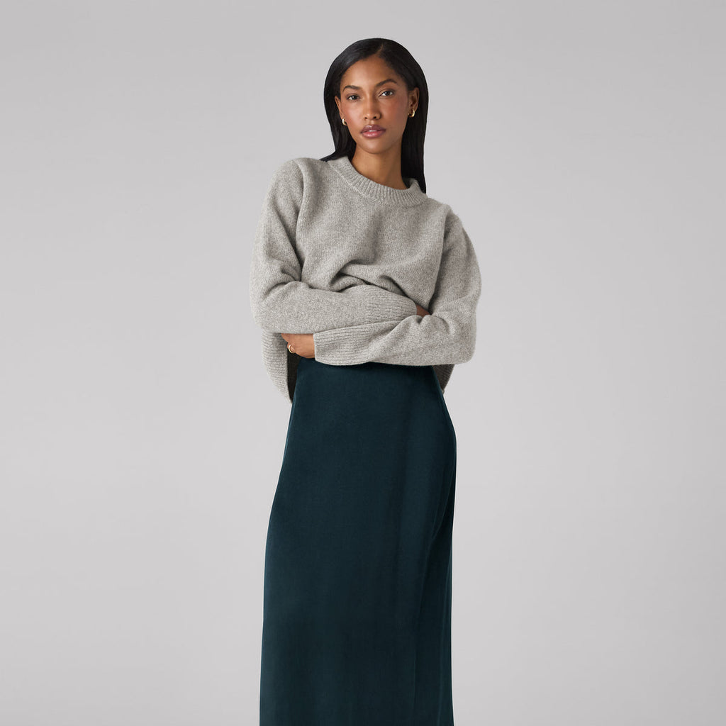 Vita Skirt: Cupro, Navy Blue