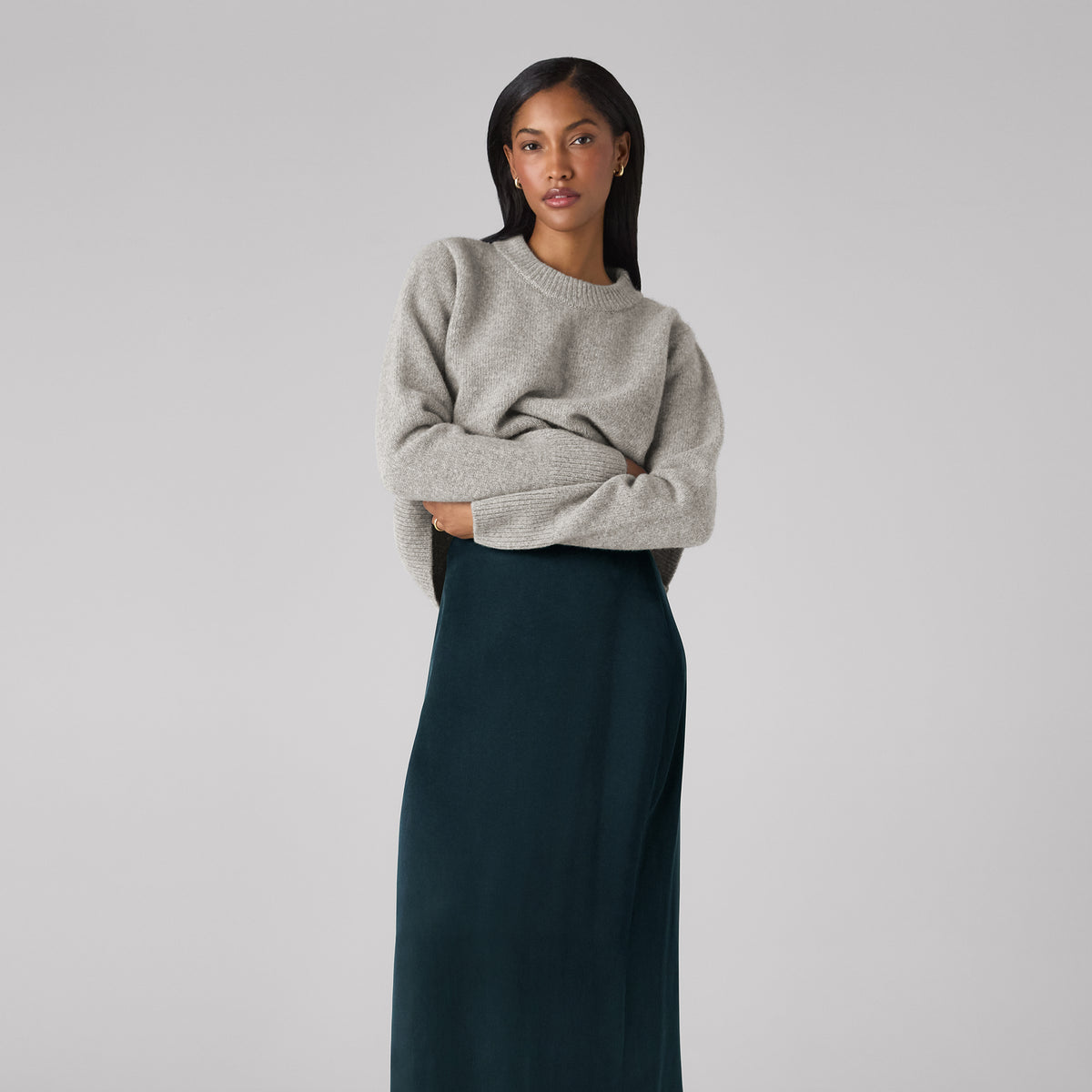 Vita Skirt: Cupro, Navy Blue